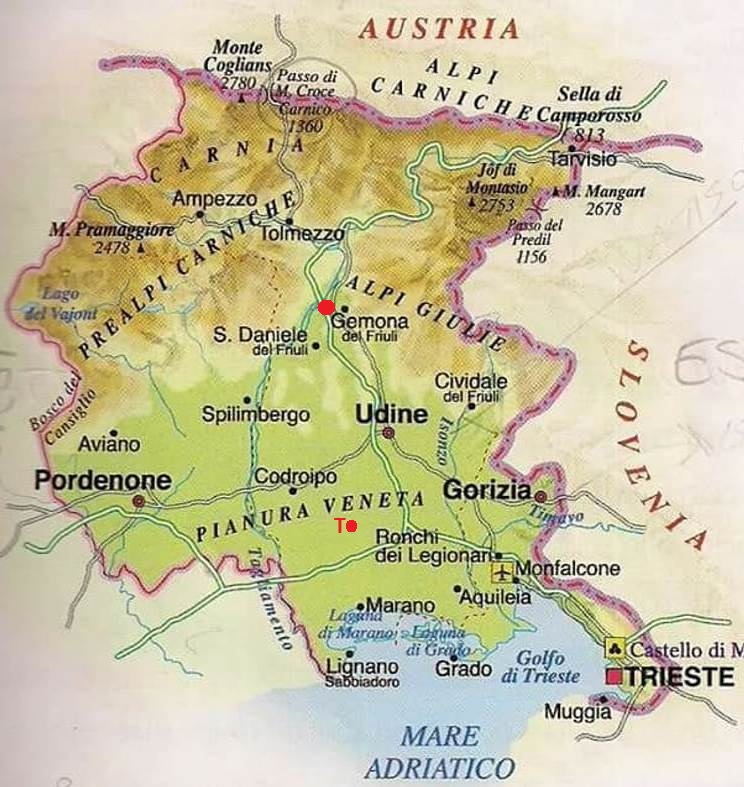 Map of Friuli